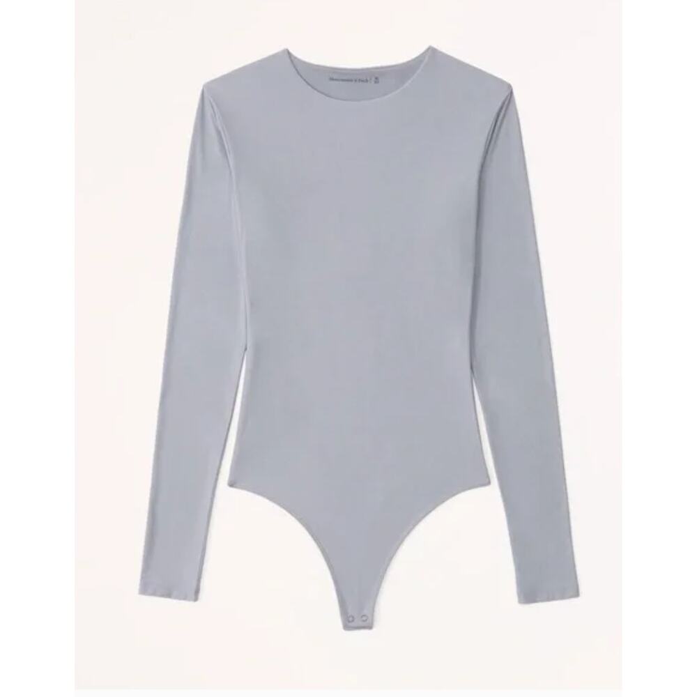 Abercrombie & Fitch Women's Soft Matte Seamless Long-Sleeve Crew Bodysuit Size S